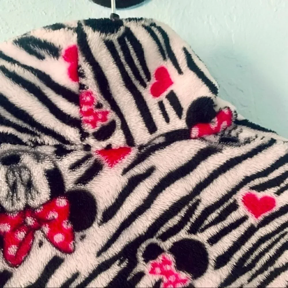 Disney Minnie Mouse Fuzzy Robe Size M/M 7/8
